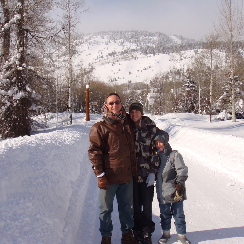 une famille anglaise dans la neige